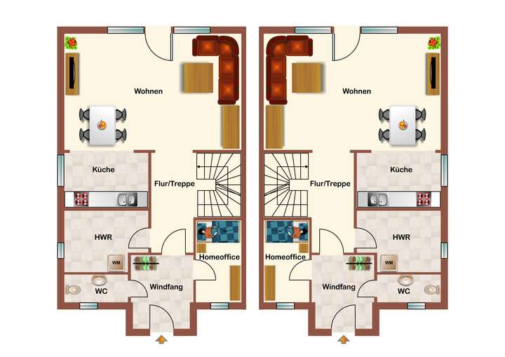 Grundrissbeispiel Erdgeschoss