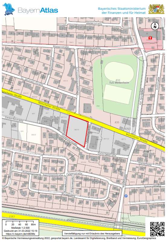 Lageplan mit Abgrenzung des ge