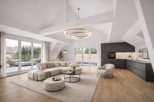 Wohnen am Mosbach: modernes Penthouse mit Einbauküche, Smarthome und hohe Decken - hier bleiben wir!
