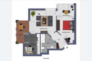 Gepflegte 2,5 Zimmer-Wohnung mit Balkon und EBK in Bonn Bad Godesberg – Schlehenweg 30, 53177 Heiderhof, Bonn – Vorschaubild 6