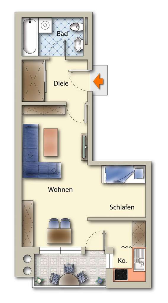 Immobilie in Freiburg im Breisgau - 1 Zimmerwohnung im 1. OG eines Wohn- und Geschäftshauses - Bild 4