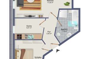 Vermietete 2-Zimmer-Neubauwohnung im sanierten Altbau – Kapitalanlage mit 3 % Mietdynamik – Die vollständige Adresse der Immobilie erhältst du vom Anbieter., 1157 Briesnitz, Dresden – Vorschaubild 6