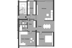 3,5-Zimmer im Terrassenhaus mit 2 Balkonen in Köln – Die vollständige Adresse der Immobilie erhältst du vom Anbieter., 50859 Weiden, Köln – Vorschaubild 2