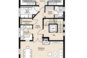 Leben im Herzen von Bad Wörishofen - Zentrale 3 1/2 Zimmer Wohnung mit stilvollem Ambiente – Die vollständige Adresse der Immobilie erhältst du vom Anbieter., 86825 Bad Wörishofen – Vorschaubild 9