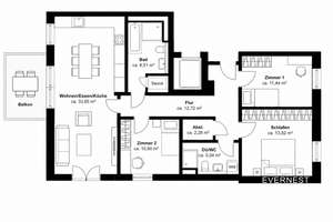Neuwertige 4-Zimmer-Wohnung im Europahof – barrierefrei, Balkon, Klima & Sauna – 51379 Opladen, Leverkusen – Vorschaubild 20