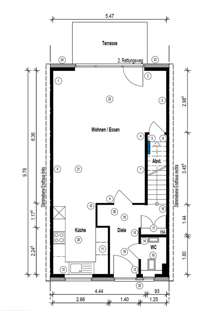 Grundriss Erdgeschoss Maße