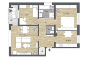 Frisch renovierte 3 Zimmer-Wohnung mit Loggia in Bielefeld-Senne – Die vollständige Adresse der Immobilie erhältst du vom Anbieter., 33659 Senne, Bielefeld – Vorschaubild 11