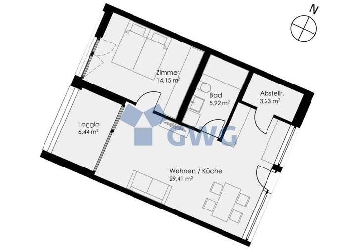 WE 1.23 Grundriss - mit Logo