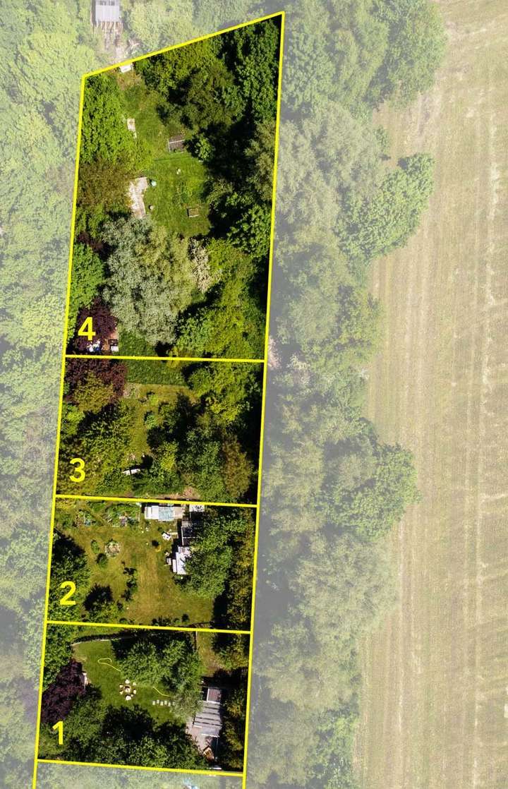 Luftbild mit Flurstückplan