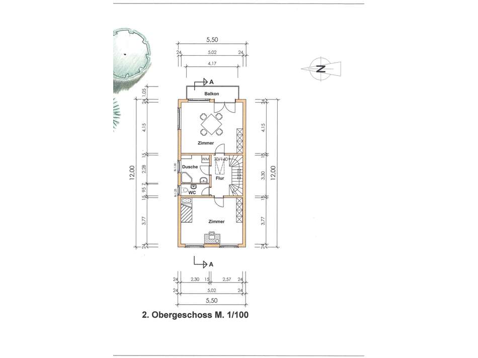 Grundriss in OG1 und OG2 gleic