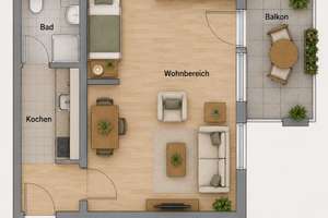 Bezugsfreie 1,5-Zimmer-Eigentumswohnung mit Ostbalkon & TG – gepflegt, hell und sofort verfügbar – Kopernikusallee 40, 75175 Südoststadt, Pforzheim – Vorschaubild 4