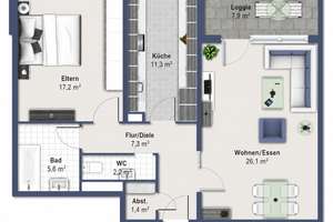 Moderne Wohnung in Mannheim-Käfertal – Dornheimerring 29, 68309 Käfertal, Mannheim – Vorschaubild 7