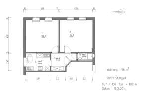 Stuttgart West: Helle 2-Zi. Altbau-Wohnung ruhig und zentral – Die vollständige Adresse der Immobilie erhältst du vom Anbieter., 70197 Rotebühl, Stuttgart – Vorschaubild 8