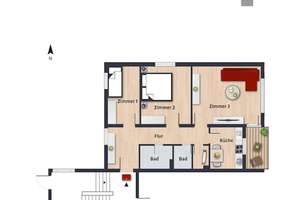 Renovierte 3-Zimmer-Wohnung mit hellen Fliesen // 1.OG Wohnung 1 – Lutonstr. 1, 38444 Detmerode, Wolfsburg – Vorschaubild 6