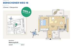 Schöne 2-Zimmerwohnung im 1. OG mit Balkon in ruhiger Lage (nur mit Wohnungsberechtigungsschein-A) – Berschener Weg 18, 45219 Kettwig, Essen – Vorschaubild 5