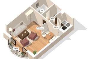 Helle, lichtdurchflutete 1-Zimmer-Wohnung mit Balkon in zentraler Lage – 82377 Penzberg – Vorschaubild 10