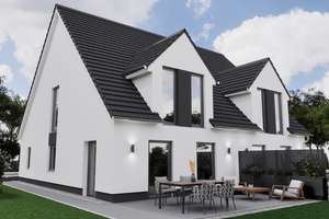 Anspruchsvolle Lage in Wittlaer, Neubau, Doppelhaushälfte mit Wohnkeller, inklusive Grundstück, A+