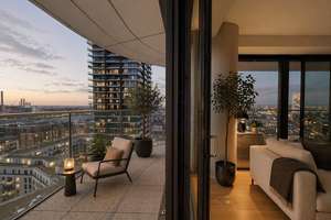 Exklusive 4-Zimmer-Wohnung im 16. Obergeschoss des Grand Tower Frankfurt – Die vollständige Adresse der Immobilie erhältst du vom Anbieter., 60327 Gallus, Frankfurt am Main – Vorschaubild 1