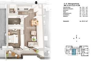Schöner Wohnen: günstig geschnittene 2-Zimmer-Wohnung – 44795 Weitmar-Mitte, Bochum – Vorschaubild 2