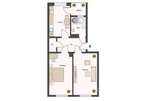 Neustadt-Wohnung mit Loggia zum grünen Hinterhof – Die vollständige Adresse der Immobilie erhältst du vom Anbieter., 1097 Leipziger Vorstadt, Dresden – Vorschaubild 3