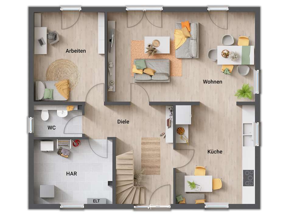 Beispiel EG EFH zusätzl. Zimme