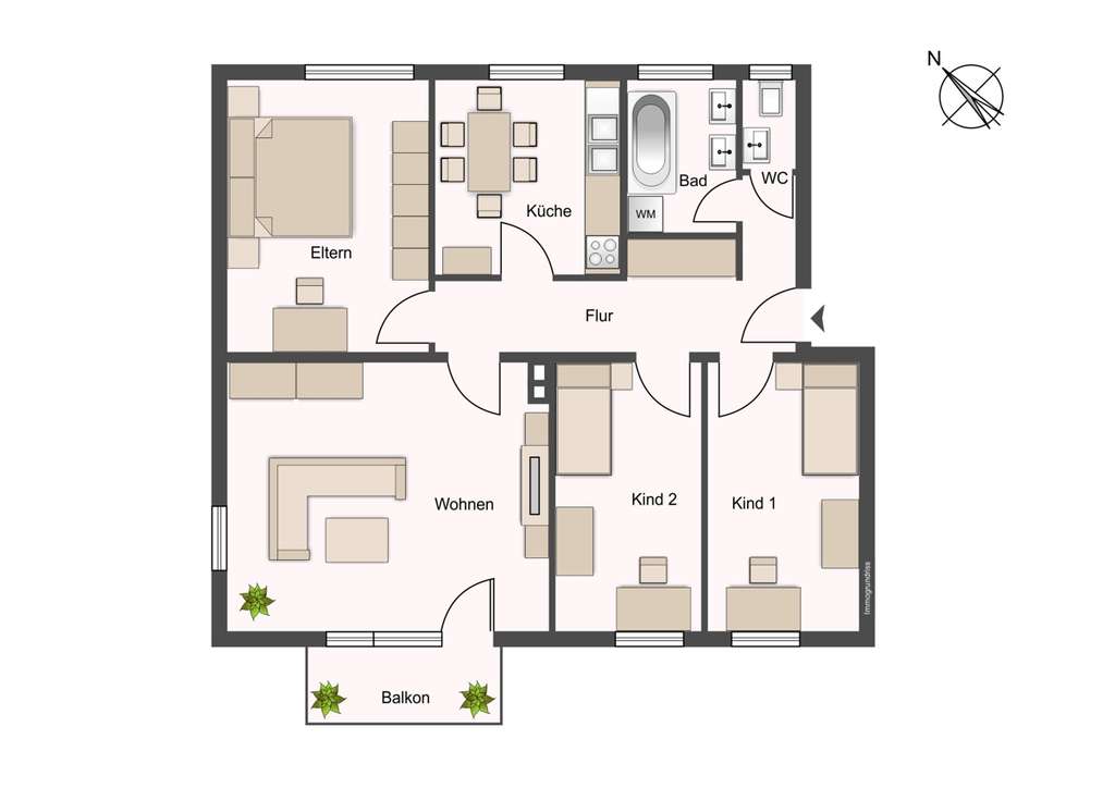 Immobilie in Neusäß - *Sofort Verfügbar! Für Familien & Investoren: Süd-West-Balkon, TG-Stellplatz, gute Wertperspektive* - Bild 0
