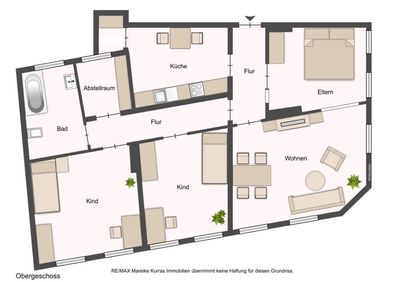 Obergeschosswohnung (ca. 109 m²) mit Balkon in guter Lage - freistehend