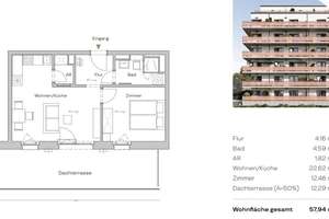 Moderne 2-Zimmer Wohnung mit Einbauküche und großer Terrasse über den Dächern von LE – 4103 Zentrum-Südost, Leipzig – Vorschaubild 10