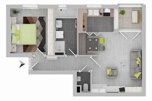 "... Sofort bezugsfrei! ..." Pforzheim - Schöne 2 Zimmer-Eigentumswohnung – Die vollständige Adresse der Immobilie erhältst du vom Anbieter., 75181 Eutingen, Pforzheim – Vorschaubild 9
