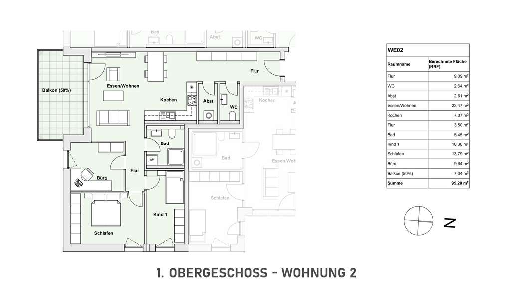 Immobilie in Elz - WHG. 02: Provisionsfrei KfW 40 Neubau Elz 4 Zimmer ca. 95 m² Balkon - Bild 0