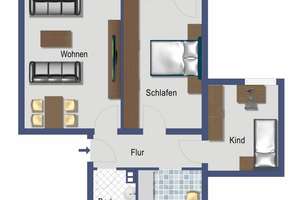 Zur Kapitalanlage !  -- Attraktive, helle Eigentumswohnung zentral in D- Benrath - provisionsfrei ! – Weststraße 16, 40597 Benrath, Düsseldorf – Vorschaubild 1