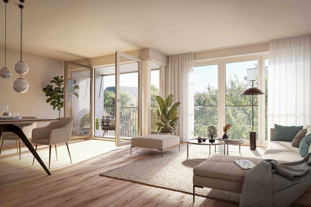Wohnung "Sirmione"  mit Ausblick und Licht über 3 Seiten - 3 Zimmer, Balkon, TG - verfügbar 1.-4. OG