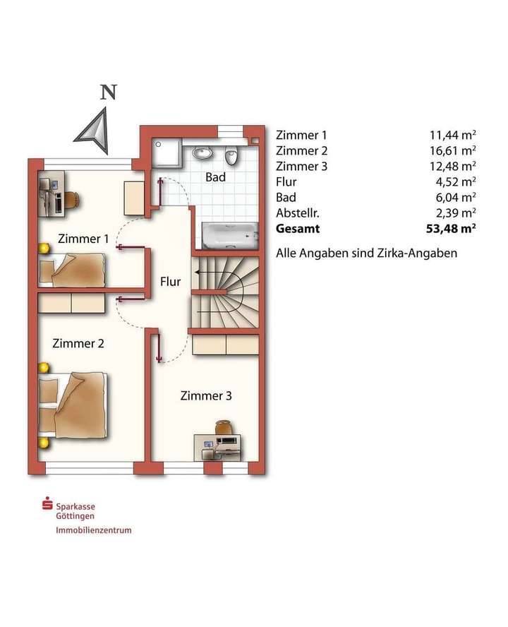 Aufteilung Obergeschoss