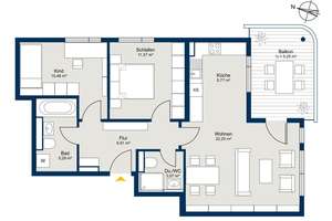 Bezugsfrei: Moderne Wohnung mit Einbauküche und überdachtem Balkon in ruhiger Lage – Gret-Palucca-Weg 5, 81245 Altaubing, München – Vorschaubild 14
