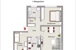 Helle moderne 3-Zimmerwohnung im Grünen