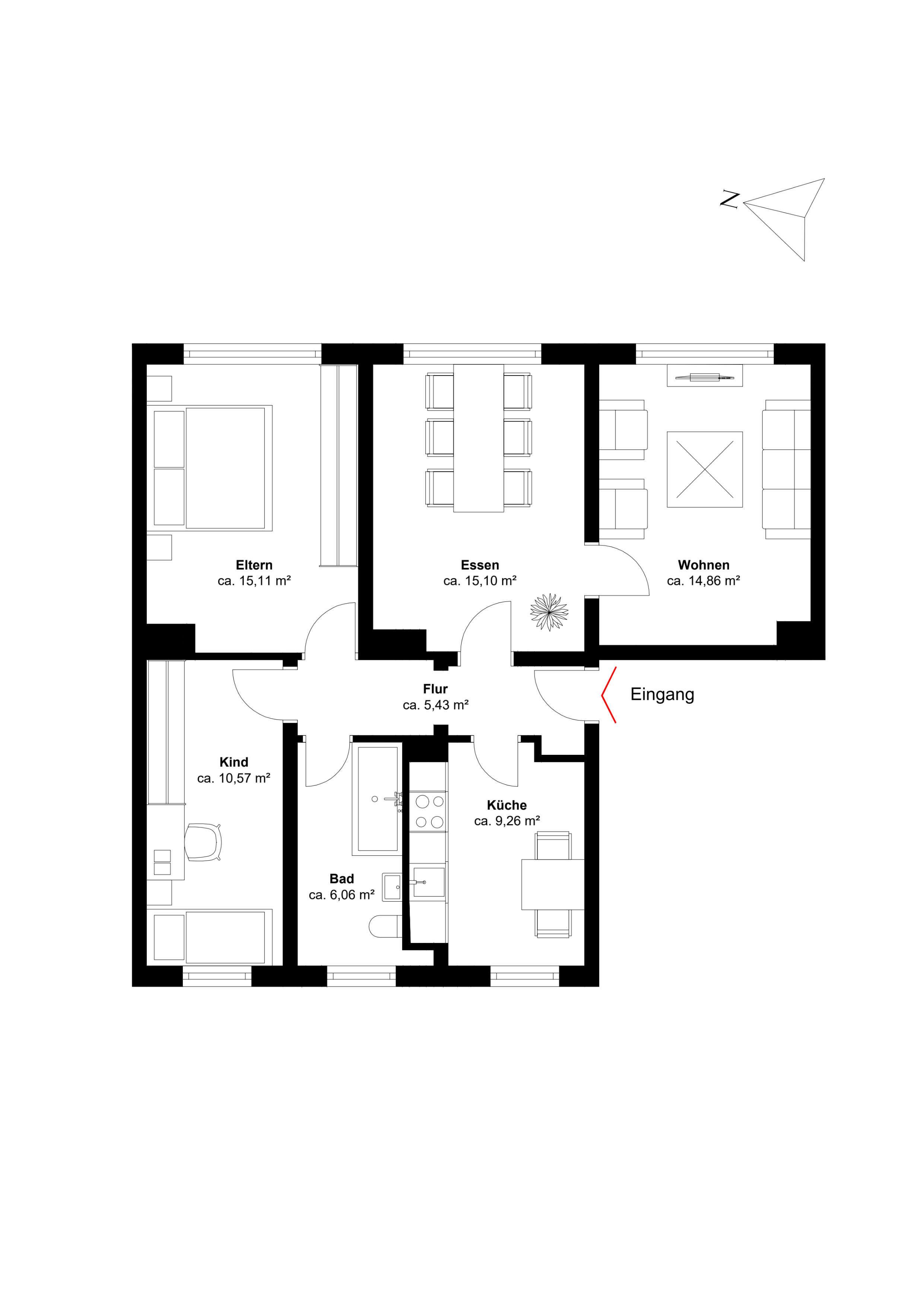 Eigentumswohnung Nr. 5 – Eigentumswohnung mit Potenzial in ländlicher Lage, Vorpommern Rügen Kreis – Bild 4