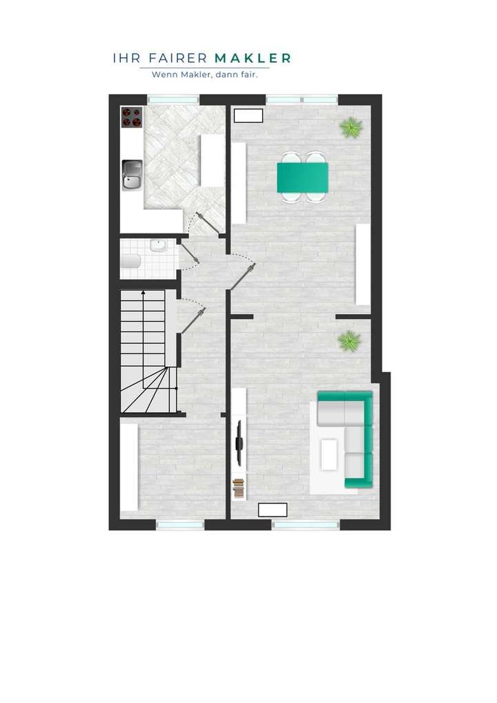 Grundriss WE01 Hochparterre