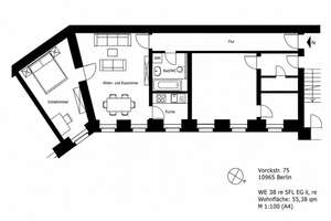 Bezugsfrei & renoviert: Charmante 2-Zimmer-Altbauwohnung in Kreuzberg – Yorckstr. 75, 10965 Kreuzberg, Berlin – Vorschaubild 6