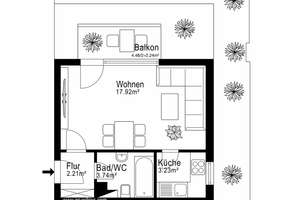 Gepflegte 1-Zimmer-Wohnung mit Balkon zum ruhigen Innenhof – Die vollständige Adresse der Immobilie erhältst du vom Anbieter., 81369 Mittersendling, München – Vorschaubild 7