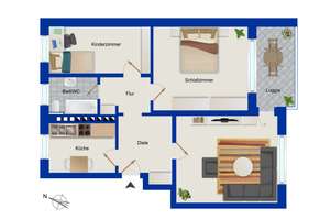 Attraktive Kapitalanlage oder neues Zuhause: 2,5-Zimmer-Hochparterre-Wohnung in Flensburg-Mürwik – Die vollständige Adresse der Immobilie erhältst du vom Anbieter., 24944 Friedheim, Flensburg – Vorschaubild 12