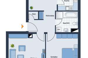 2 Zimmer • Schloßchemnitz • Eigentumswohnung • zum Kauf • vermietet • mit Balkon • Aufzug • kaufen! – Die vollständige Adresse der Immobilie erhältst du vom Anbieter., 9113 Schloßchemnitz, Chemnitz – Vorschaubild 2