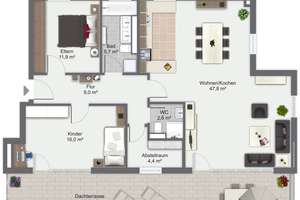 Stilvolle 3-Zimmer-Wohnung mit Einbauküche und Dachterrasse in S-Bahn-Nähe Freiham – Hans-Stützle-Straße 10, 81249 Freiham, München – Vorschaubild 18