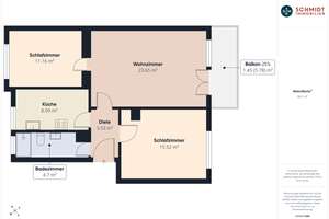 Beliebte Lage in S-Bad Cannstatt. Renovierte 3-Zimmer Whg. mit Balkon, EBK, Tageslichtbad, 2 Keller – Die vollständige Adresse der Immobilie erhältst du vom Anbieter., 70374 Schmidener Vorstadt, Stuttgart – Vorschaubild 9