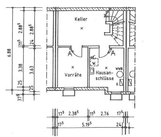 Grundriss Teilkeller