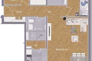 "Starter-Bonbon" - elegante Luxuswohnung, 2 Bäder, Sonnenbalkon, 9.750,--€/qm Wfl. – Die vollständige Adresse der Immobilie erhältst du vom Anbieter., 40545 Niederkassel, Düsseldorf – Vorschaubild 2