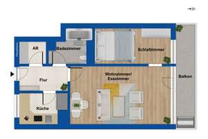 Ruhig gelegene 2-Zimmer-Eigentumswohnung in München-Hadern – Die vollständige Adresse der Immobilie erhältst du vom Anbieter., 81375 Neuhadern, München – Vorschaubild 6