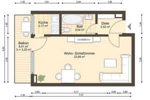 Moderne 1-Zimmer-Wohnung - Alpenblick,Balkon,Pool & Top-Anbindung – Drygalski-Allee 118, 81477 Solln, München – Vorschaubild 4