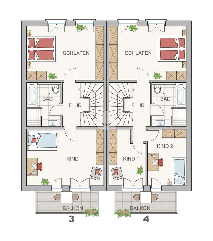 Grundriss Obergeschoss Haus 3 