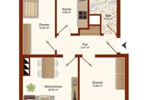 freie 3-Zimmer-Hochparterre-Wohnung in Ober-Giesing mit sehr schönem Grundriss – Heimgartenstr. 4, 81539 Obergiesing, München – Vorschaubild 2