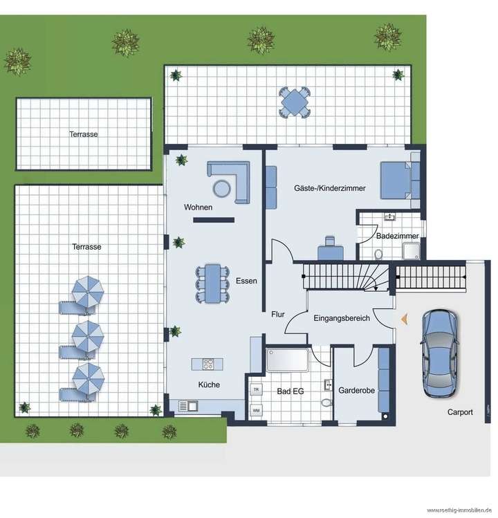 Grundrissskizze des Hauses - E